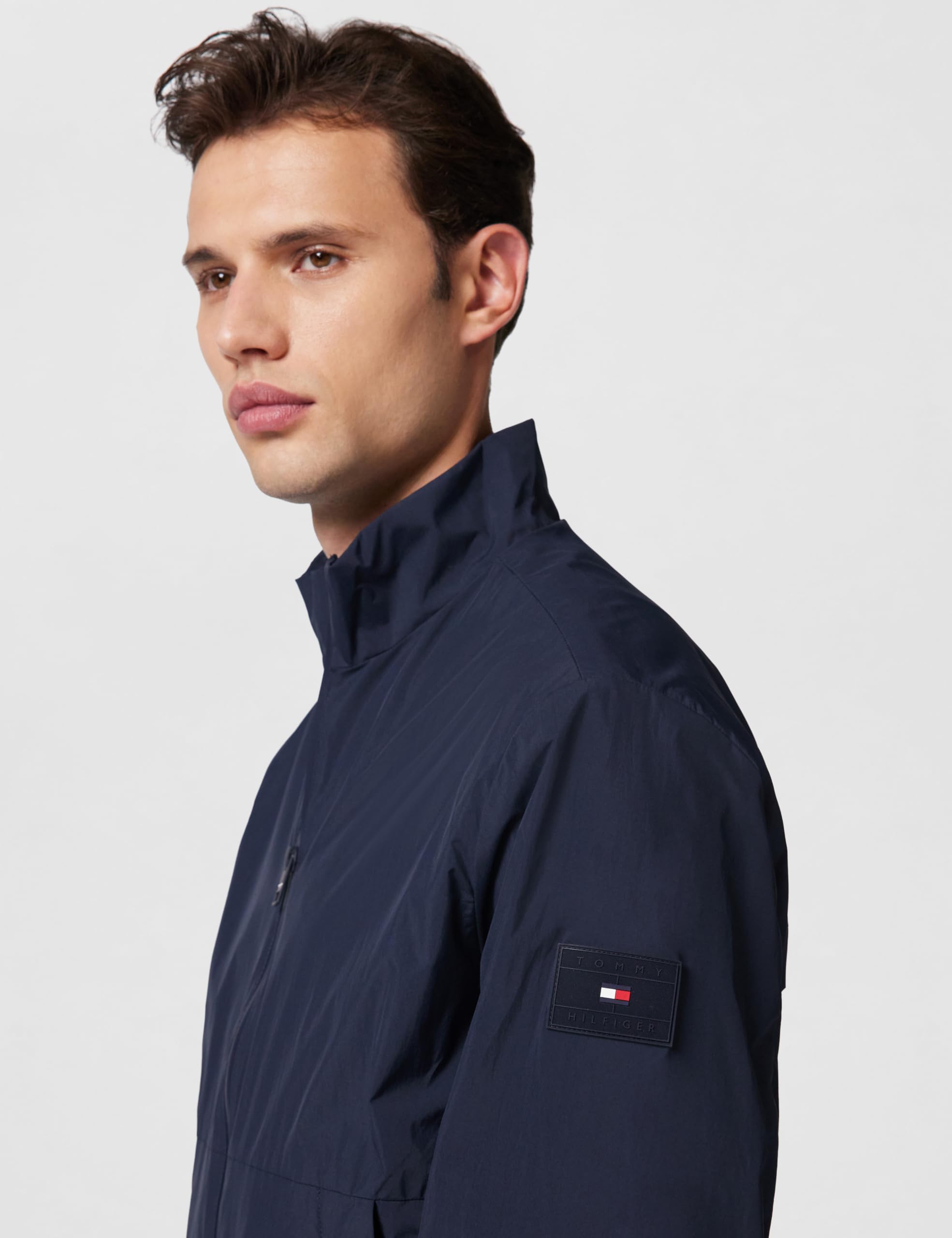 Tommy Hilfiger Herren Blouson Jacke Branded mit Reißverschluss, Blau (Desert Sky), L 4