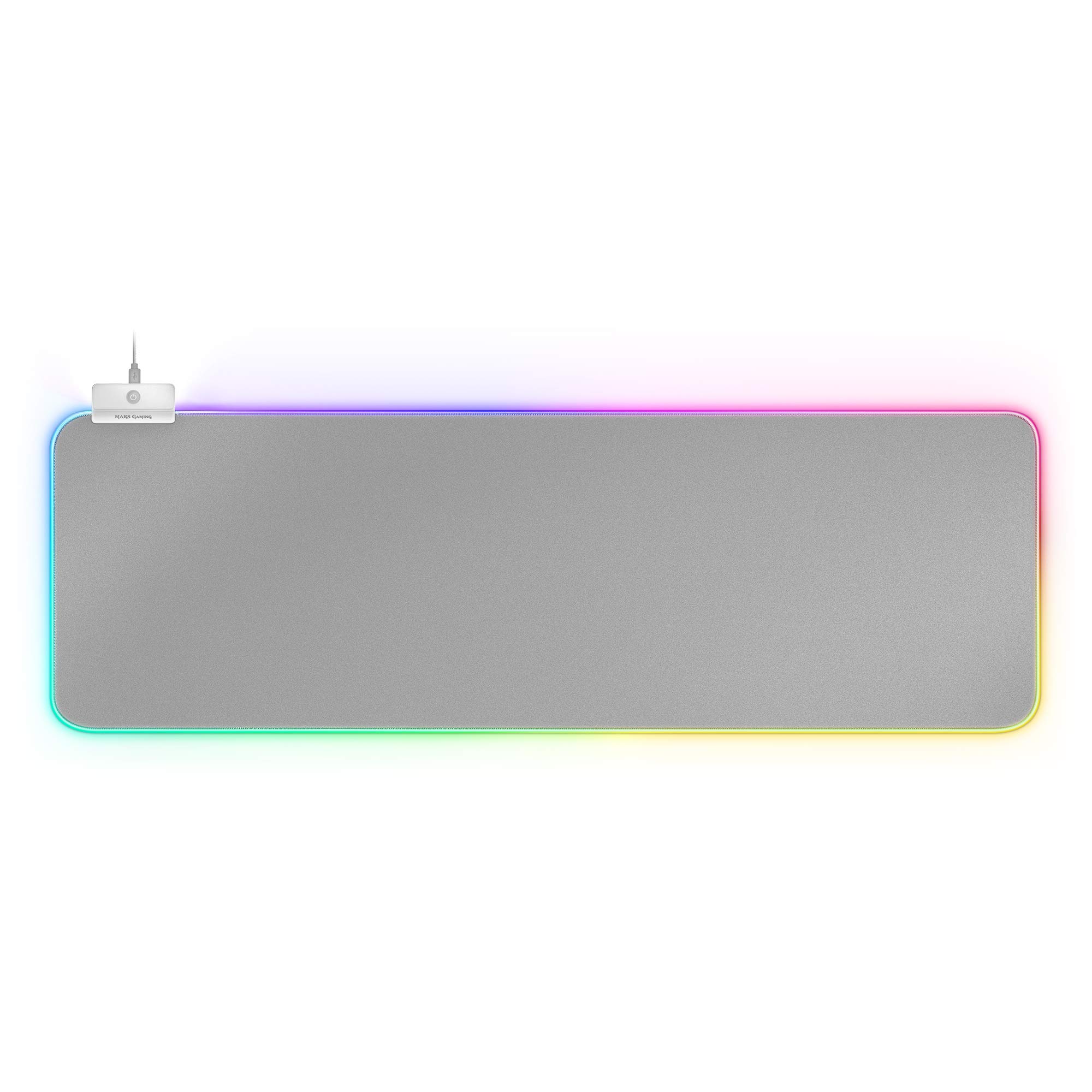 Mars Gaming MMPRGB2S XXL, RGB Mousepad 12 Modes, 2 USB 2.0, White Silver