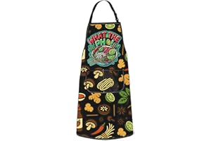 WZMPA Vietnam Pho Cooking Apron Pho Lover Gift What The Pho Adjustable Apron With Pockets Vietnamese Pho Merchandise