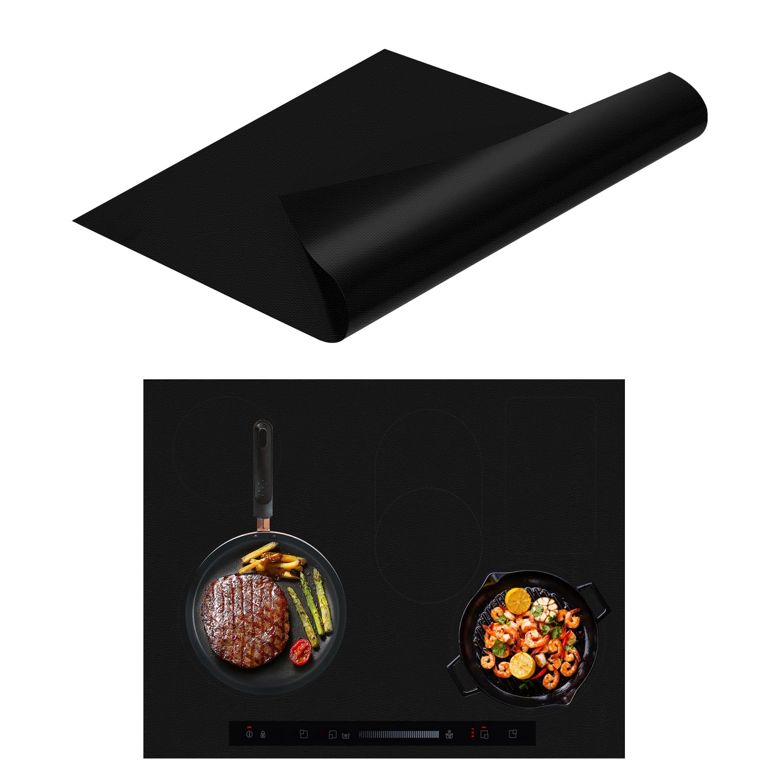 TOPEV Induction Hob Protector, (Magnetic) Cooktop Scratch Protector, Silicone Induction Hob Cover for Kitchen for Induction Stove, Multifunctional Silicone Mats (61×53cm)