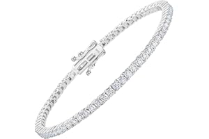 KRKC&CO KEEP REAL KEEP CHAMPION KRKC&CO Lab-Grown Moissanite Tennis Bracelet Women, Luxury Anniversary Wedding Bridal Gift for Wife, 2.2-13.8 ct.tw, D Color VVS1, 925 Sterling Silver 14K Golden Plated, Hypoallergenic, Everyday Jewelry