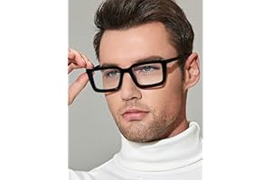 1 Pairs Men's Women Acrylic Casual Rectangular Lightweight Business Fashion Glasses, Suitable for Daily Reading and Commuting