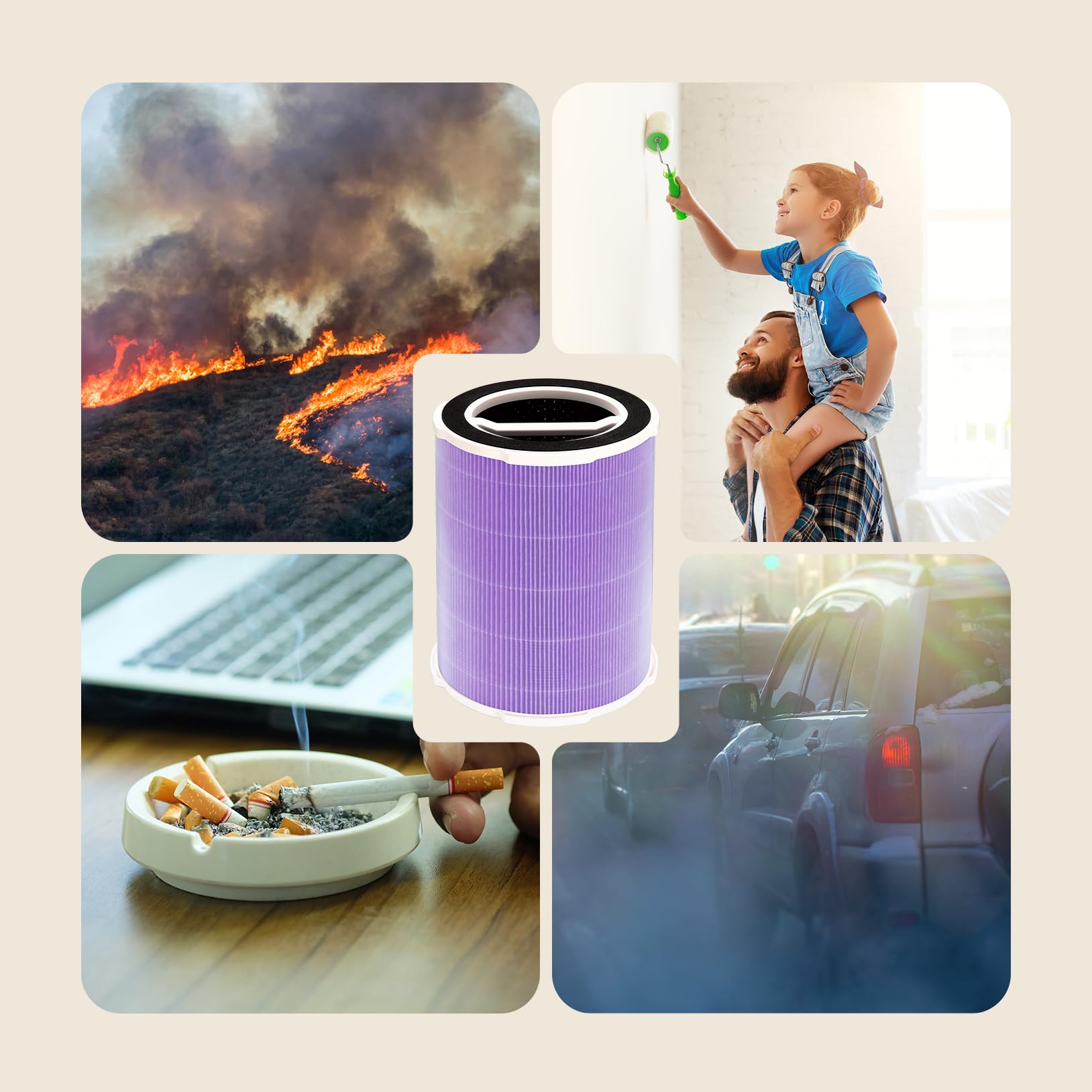 WELOV P200S/P200 Pro Toxin Absorber Filter, 3-in-1 H13 True HEPA and High-Efficiency Activated Carbon Filter for formaldehyde, Toxins, Wildfire Smoke, Kitchen Odors
