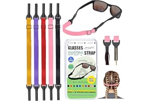 ANYGIFT Glasses Strap,Adjustable Eyeglasses Strap 5PCS Anti-Slip Sunglasses Strap for Men Women, Eye Glasses Straps Kids Glasses Strap Sports (8.7-22inch, Black/Pink/Yellow/Purple/Red)