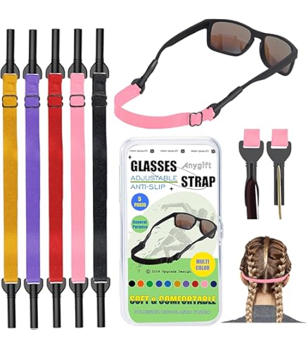 3-Pack Adjustable Glasses Straps - No Tail Eyewear Retainer For Sports & Everyday