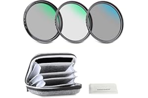 NEEWER 62mm UV/CPL/ND Lens Filter Kit with Hard Shell Storage Case, Multicoated Optical Glass & Aluminum Alloy Frame, UV + Ci