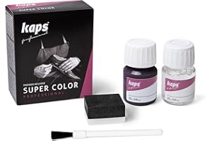 Dye with Primer for Natural and Synthetic Leather Shoes, Kaps Super Color and Preparer, 70 Colors (154 - Aubergine)