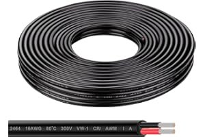 Geosiry 16 Gauge Electrical Wire, 50FT Stranded Tinned Copper Wire, 16 AWG Wire for Outdoor Lighting Marine Automotive, UL Listed (16AWG 50FT)