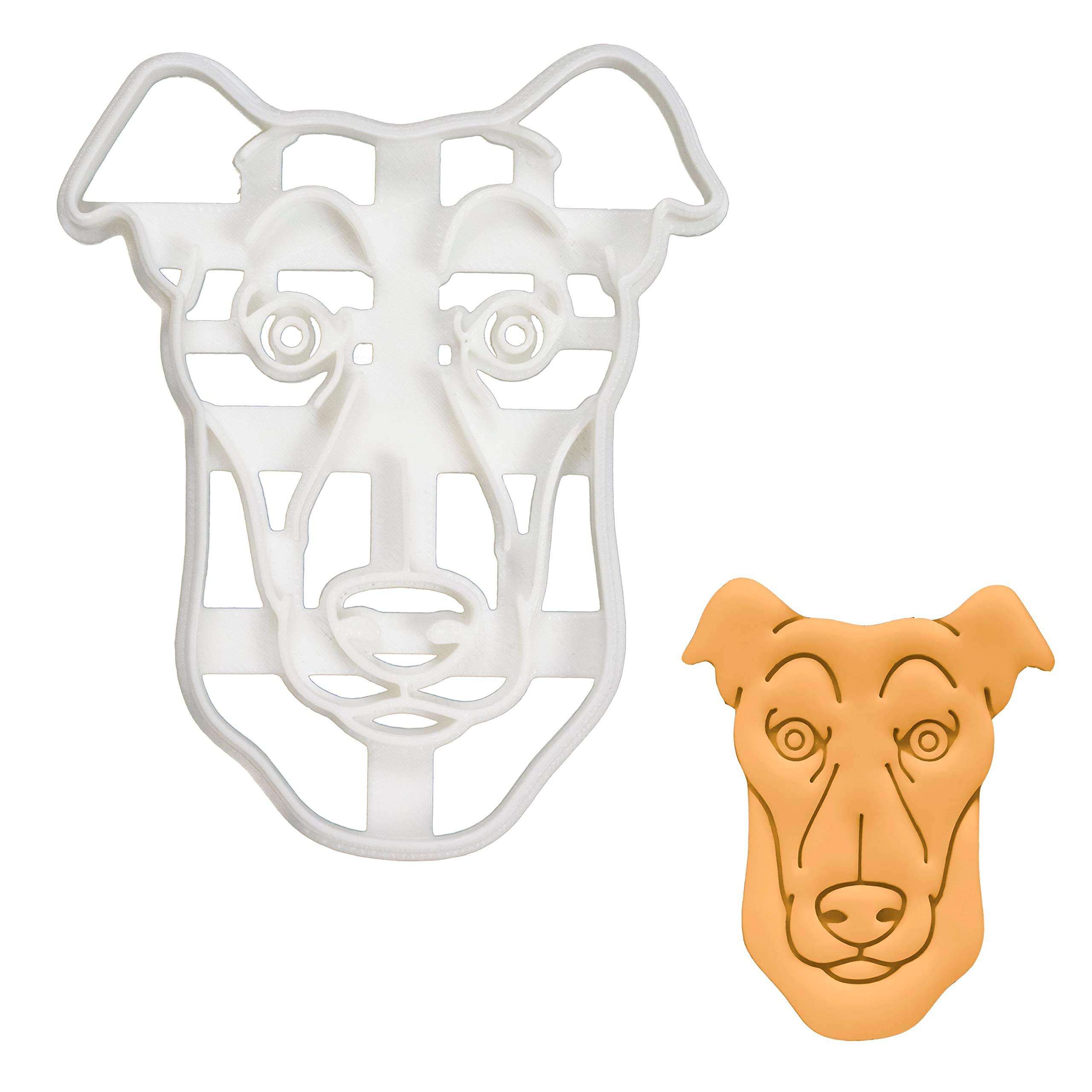 BAKERLOGY Greyhound Face Cookie Cutter - Detailed Biscuit Cutter Design for Baking and Crafts, Ideal on Fondant, Dough, Clay