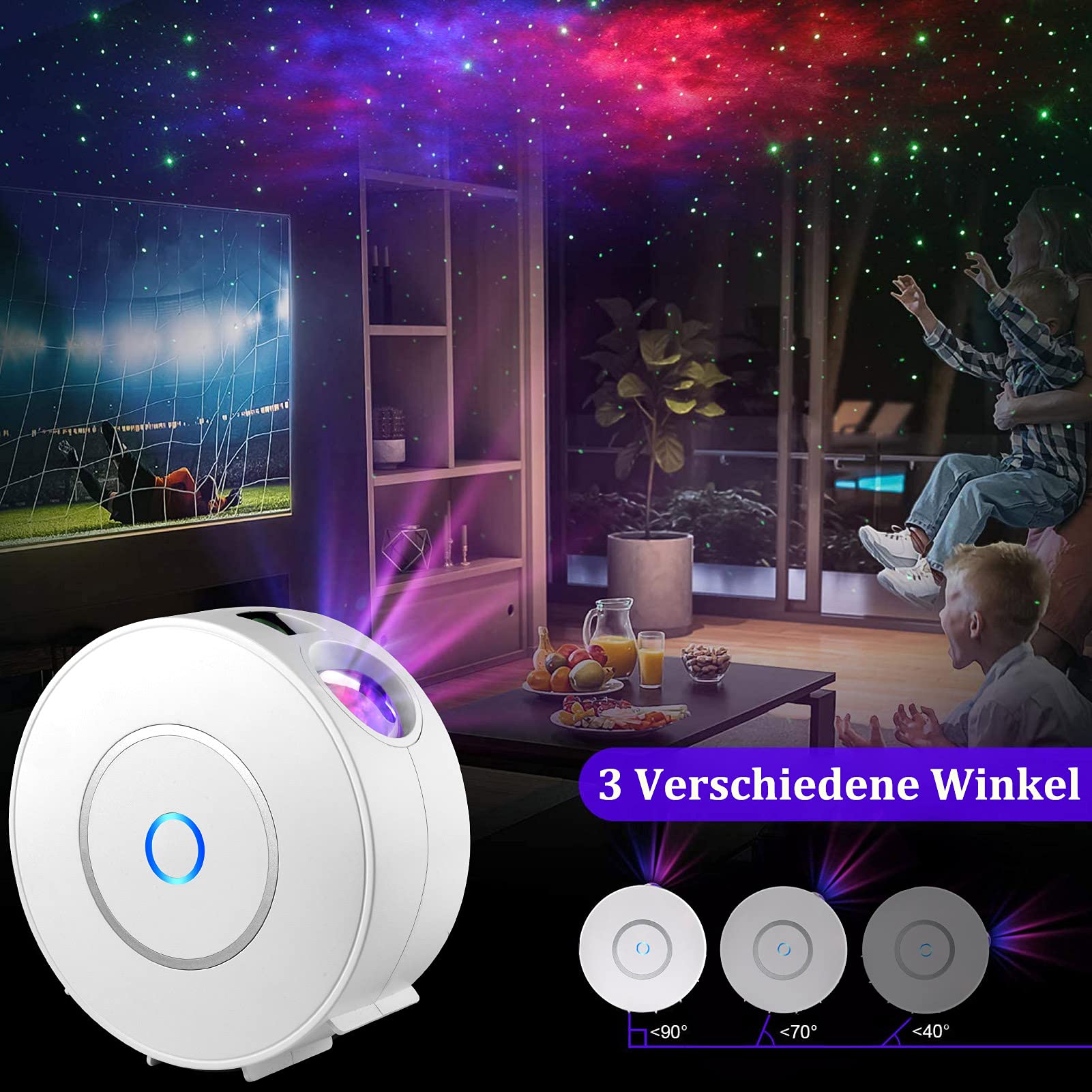 LED Smart Starry Sky Projector, WiFi LED Star Projector 3D Galaxy with App Voice Control, Timer, Compatible with Alexa Google Assistant