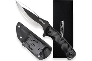 OERLA TAC OLL-005 Outdoor Knife Fixed Blade Camping Hunting Survival Field Knife 420HC Full Tang Steel Blade with Kydex Sheath and EDC Tactical Belt Clip