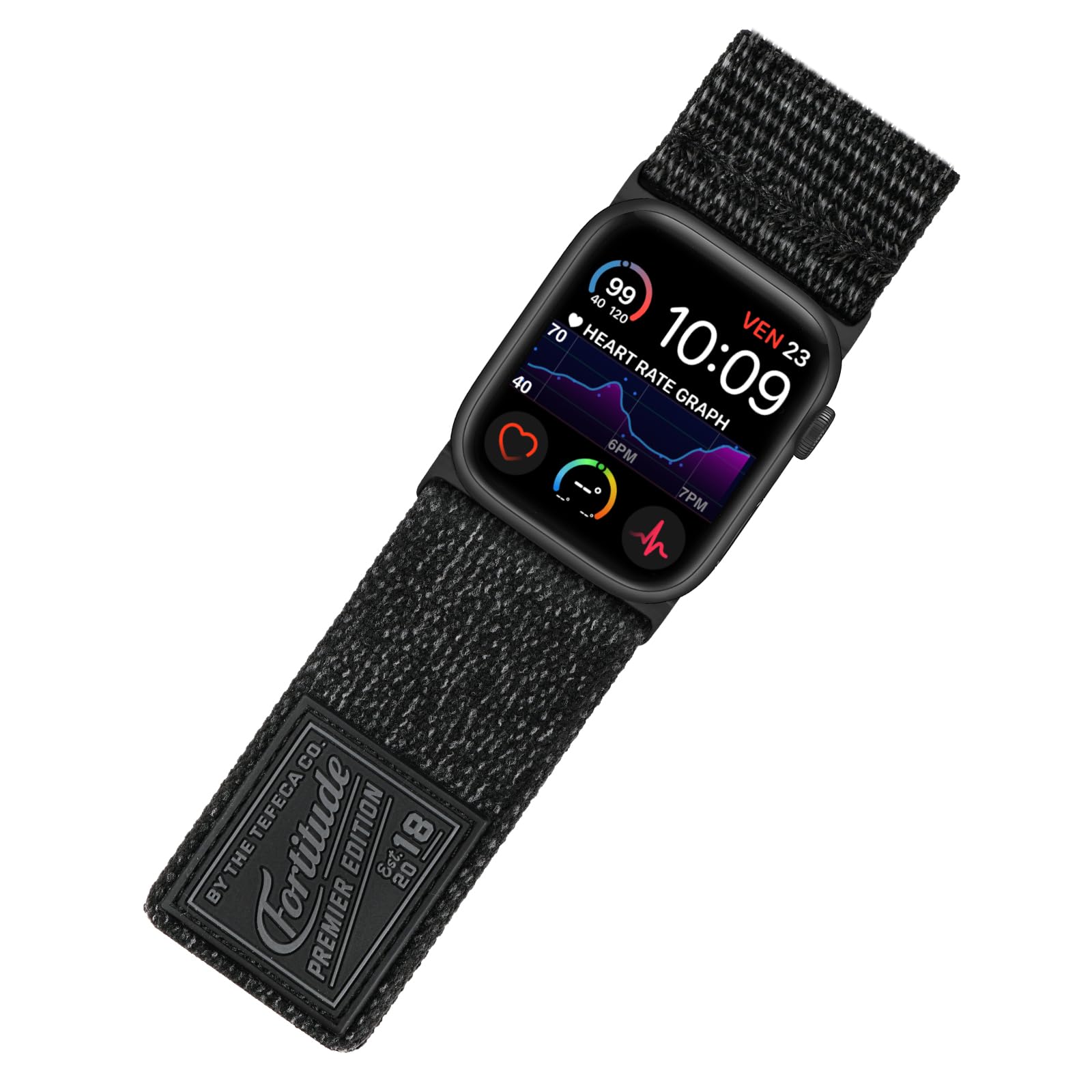 Tefeca Fortitude Series Ultrawide Band Compatible with Apple Watch Ultra/Ultra2 Series 9/8/SE2/7/6/SE/5/4/3/2/1(Carbon, XL for 49/45/44/42mm)