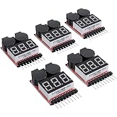 CAMWAY 1-8S LiPo Battery Voltage Tester with Low Voltage Alarm for RC | Test 1-8S LiPo,Li-ion,LiMn,Li-Fe Batteries,Display Cell Voltage,Total Voltage,Low Voltage Buzzer Alarm,0.01V Accuracy