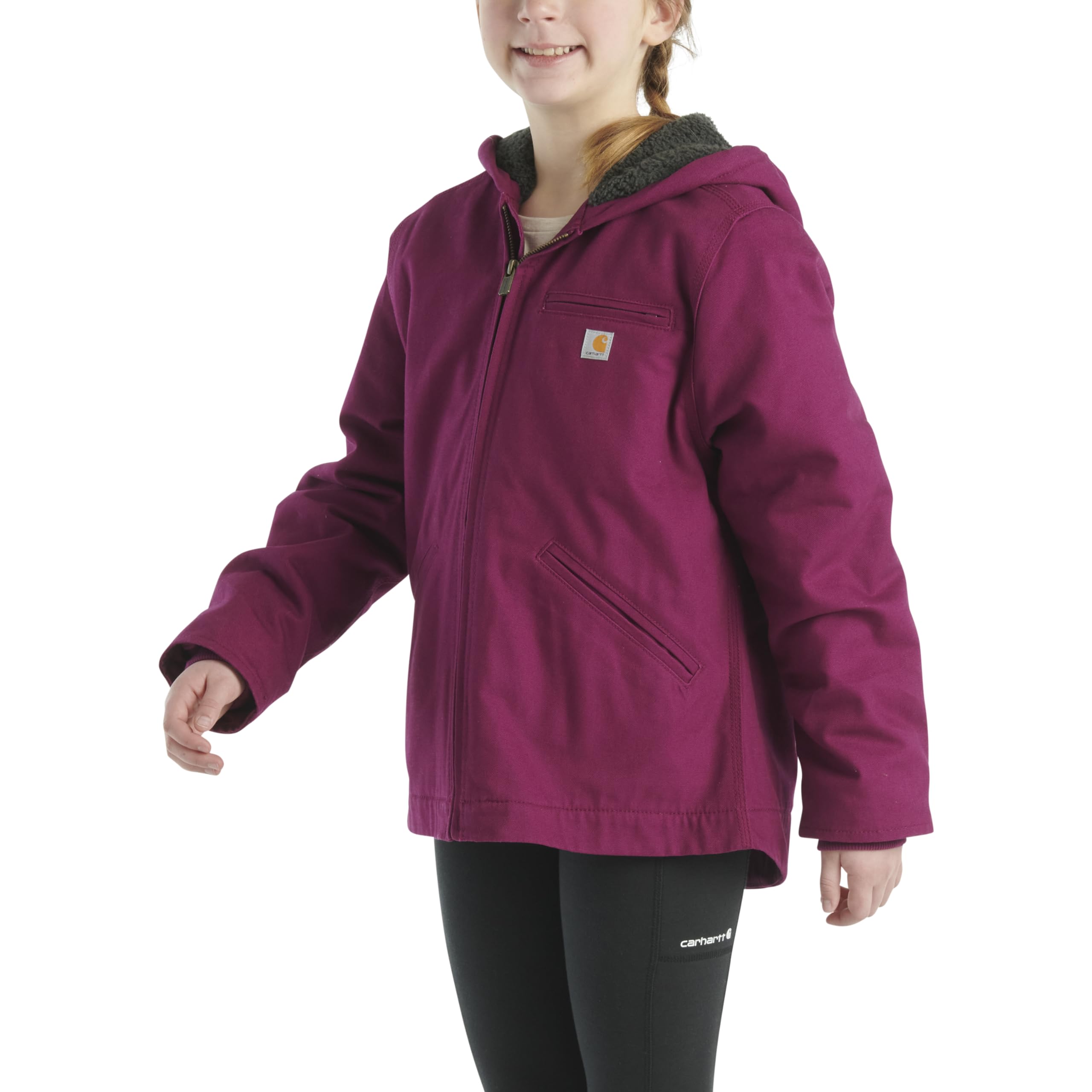 Carhartt Kid's CP9547 Canvas Insulated Hooded Jacket - Girls