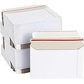 Mailing Envelopes - 6.5 x 4.5 in, White, 100 Count, Flat Peel & Seal - Thick Cardboard Envelopes, Photo Mailers & Trading Card Mailers