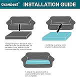Granbest Premium Water-Repellent Sofa Seat Cushion Cover 2 Seater Light Grey view 7