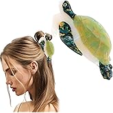 Tihebax Turtle Hair Claw Clips, Large Green Turtle Animal Hair Clips Unique Fun Hair Clips for Women Novelty Hair Claw (Green)