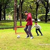 LZHDZQD Kids Football Goal 35.43in Foldable Garden Indoor Outdoor Orange view 6
