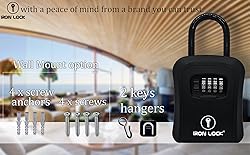 Iron Lock® Portable Key Lock Box and Wall Mounted