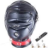Amazon.com: 100% Real Genuine Leather Bondage Mask Hood with Mouth 