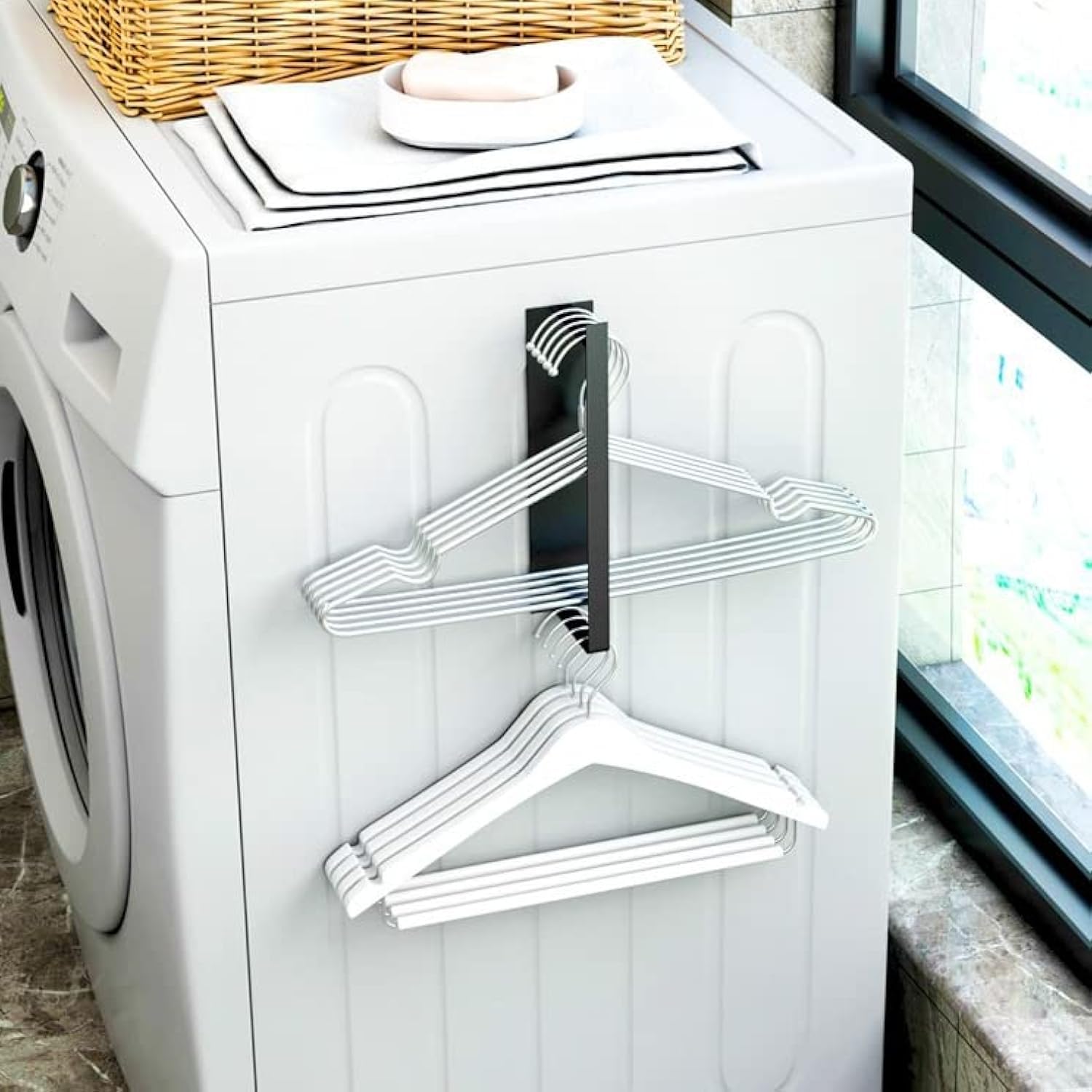 Photo 1 of Magnetic Hanger Organizer for Washing Machine & Closet Laundry Room,Hanger Storage Rack Stacker