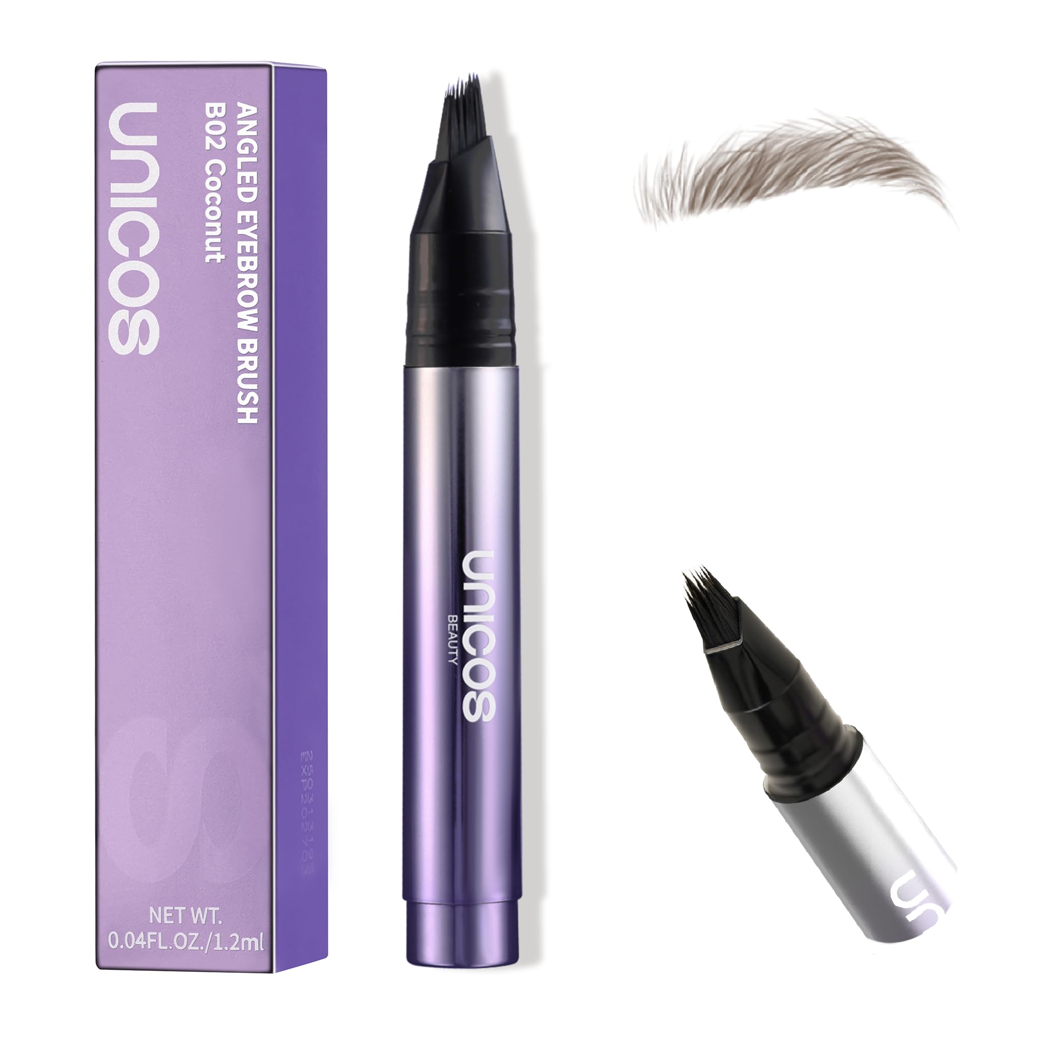 Photo 1 of Unicos Eyebrow Pen, Angled Brow Brush, Eyebrow Pencils for Women, Natural Brow Pen, Hair-Like Strokes, 24hrs Long-Lasting, Waterproof, Smudge-Proof, Easy to Use, Multiple Uses, Gifts for Her, Coconut