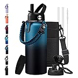 32/40/64/128oz Water Bottle with Straw Auto Spout