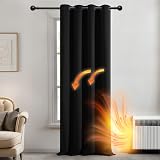 Deconovo Blackout Curtain 55x96 Inch Single Panel Eyelet Thermal Room Door