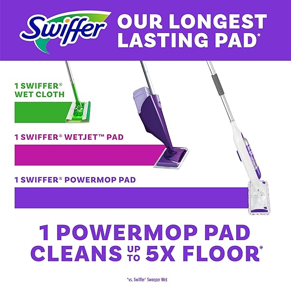 SWIFFER POWERMOP MULTI-SURFACE MOPPING PAD REFILLS FOR FLOOR CLEANING, 11 COUNT