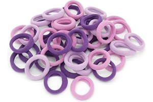 Uramoto 50pcs Hair Ties for Toddler Girls, Soft Elastic Hair Ties Bands Baby Seamless Hair Bands Ponytail Holders Hair Access