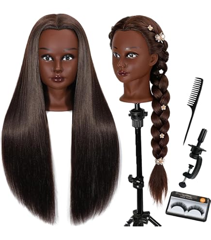 3 CELEBRITY MANEQUIN HEADS FOR COSMETOLOGY SCHOOL HAIR STYLING AND TRAINING New. Celebrity | Curly | Coily | Cosmetology Mannequin | Beauty  main image 4