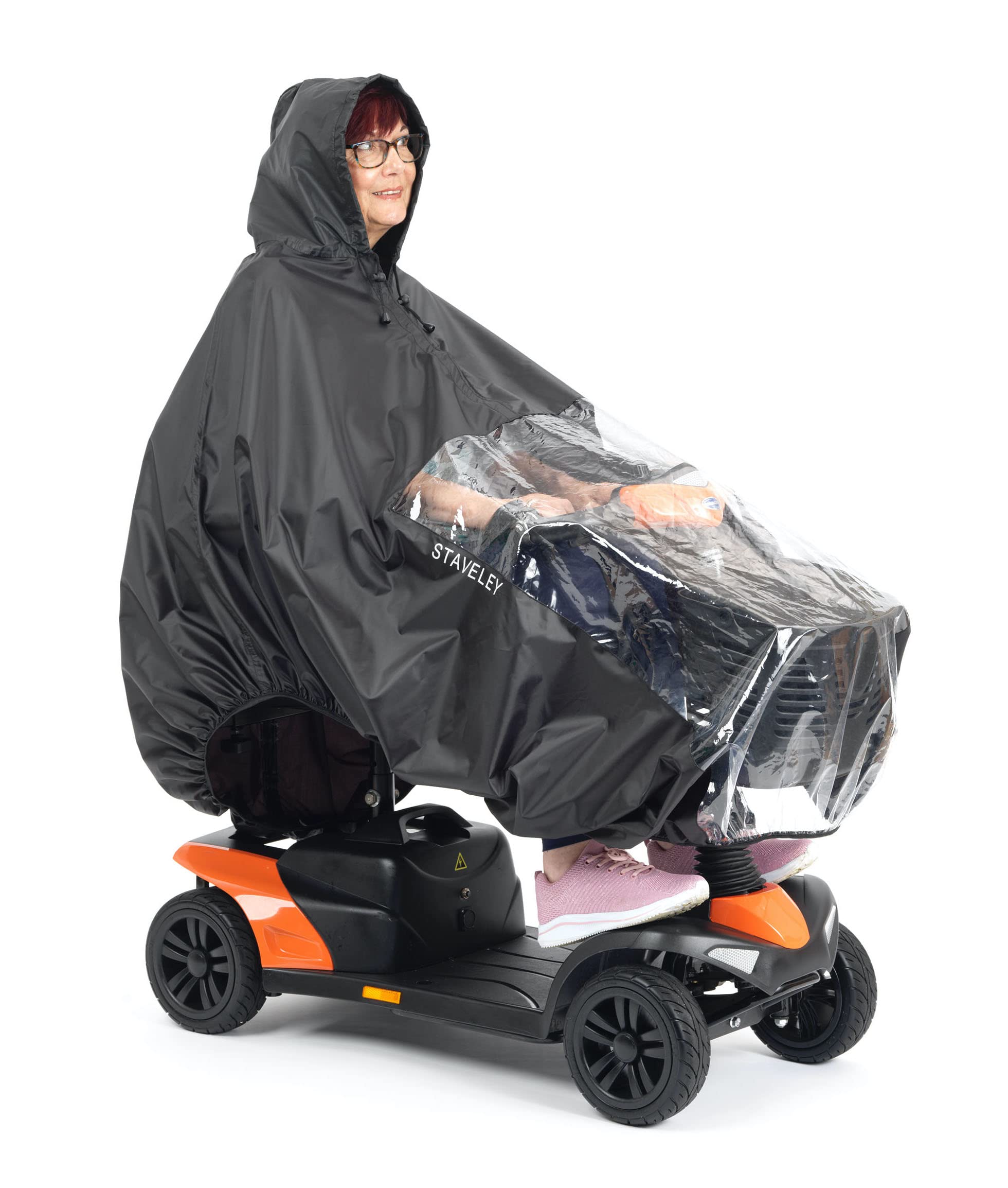 Staveley Mobility Scooter Cape | Unisex Waterproof Rain Poncho Cover for Electric Scooters and Wheelchair Users – Lightweight, Compact (Standard)