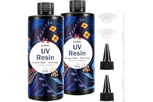 KISREL UV Resin 500g - Upgraded Hard Type Crystal Clear Ultraviolet Curing UV Epoxy Resin for Craft Jewelry Making