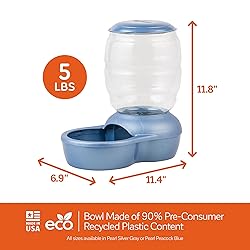 Petmate Replendish Gravity Feeder, 5 lb, Blue, Made