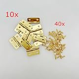JZK Gold Mini Hinges 1.8 x 1.6 cm Drawer Jewelry Box DIY 10 pcs view 2