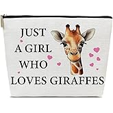 Ythuil Giraffe Decor Makeup Bag, Gifts For Women, Just A Girl Who Loves Giraffe, Birthday Christmas Graduation Friendship Gifts For Animal Lovers Her Friends