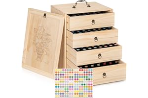 TORIBIO Essential Oils Box for 192 Bottles, Wooden Essential Oils Storage Organizer Holds 5 10 15 20 30 ml for Young Living & Doterra Bottles