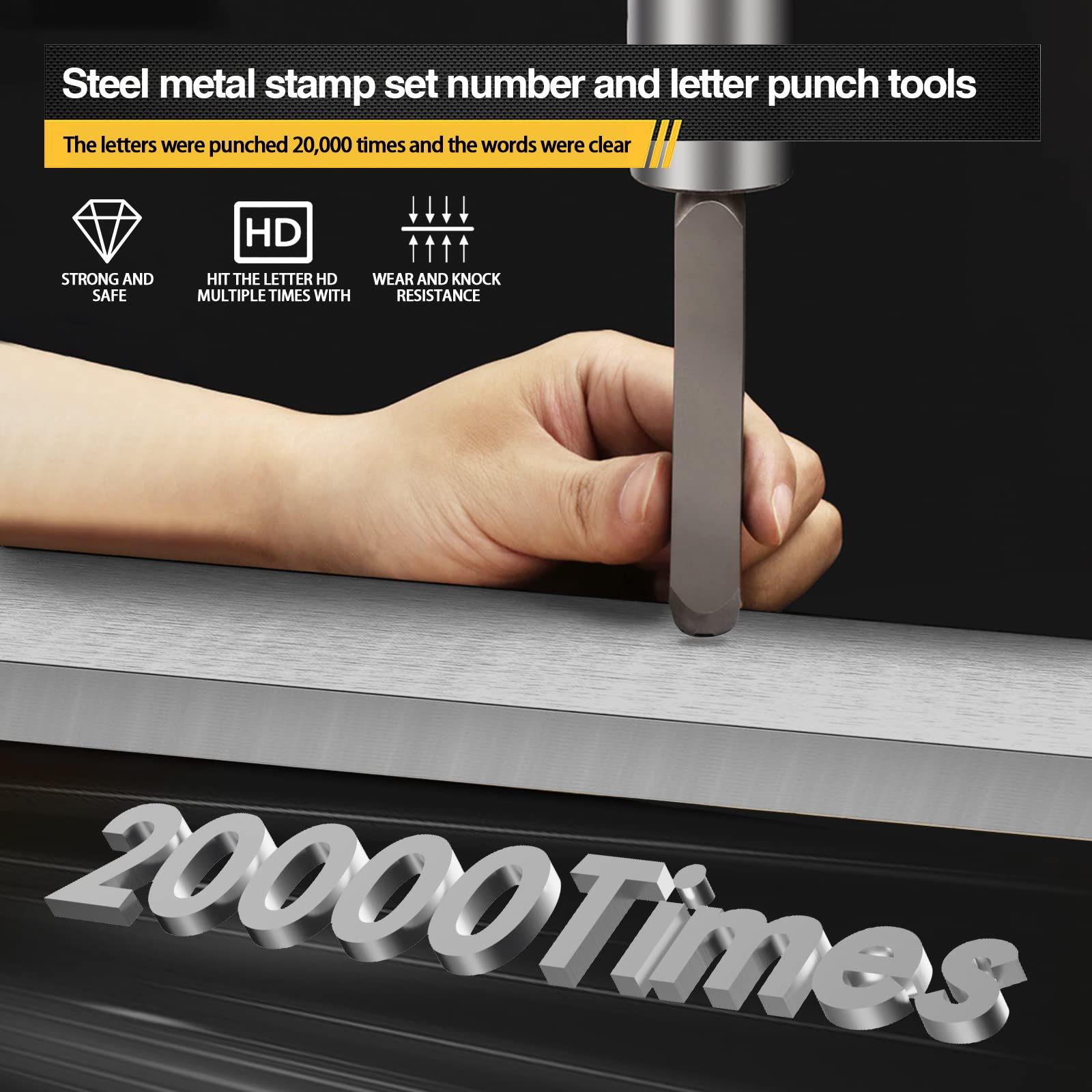 Metal Letter Punch Set 1/4 (6mm) - 36PCS Steel Metal Stamp Number & Letter Punch Set for Imprinting Metal Stamping, Plastic, Wood, Leather