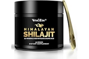 VitaliZen Shilajit Pure Himalayan Organic Shilajit Resin - 30 Grams 100% Authentic, Natural, Grade-A Shilajit Supplement with Fulvic Acid & Trace Minerals for Energy & Immune Support