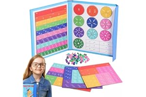 AALGO Magnetic Fraction Puzzle,Math Manipulatives-Magnetic Score Disk Demonstrator,Magnetic Fraction Tiles for Elementary School