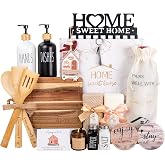 House Warming Gifts New Home, 19pcs New Home Gift Basket For Homeowners, Couple Women Neighbor - Includes Decoration, Kitchenware, Towel, Greeting Card, First Time Home Buyer Gift, Housewarming Gifts