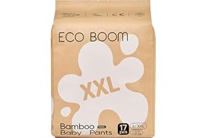 ECO BOOM Training Pants for Toddler Potty, Hypoallergenic for Sensitive Skin, Size 6 Suitable for 33+lb (XXL - 17 Count)