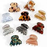 Bgffuy 10 Pack Small Hair Claw Clips for Women Girls - 1.18 Inch Mini Tortoise Shell Acrylic Claw Clips French Barrettes Non-Slip Strong Hold for Thin/Thick Hair