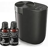 Waterless Diffuser for Essential Oil, Plug in Wall Scent Diffuser for Home, Quiet Cold Air Aromatherapy Diffuser with 500 Sq Ft Coverage, Includes 2&times;30ml Hotel-Inspired Oils (Black)