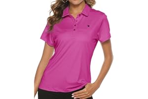 TBMPOY Women's Golf Polo Short Sleeve Shirts Lightweight Moisture Wicking Collared T Shirt Quick Dry 4-Button