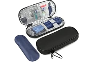GERMUN Insulin Pen Cooler Travel Case with 2 Reusable TSA Approved Ice Packs, Diabetic Medication Insulated Cool Organizer Bag for Insulin Pens and Other Diabetic Supplies Storage (Black)
