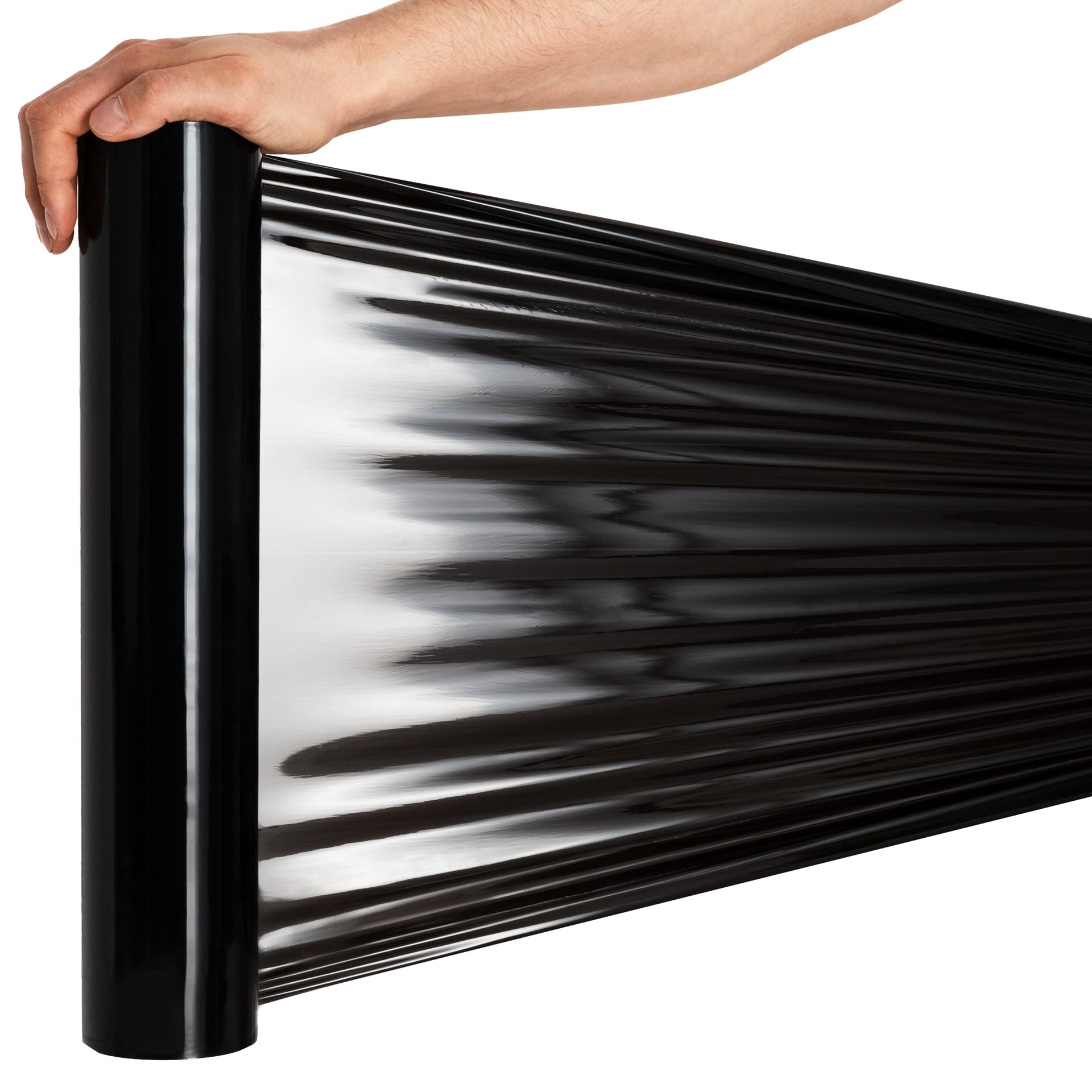 RAGO® Cling Film Black 130 m 7.5 × 7.5 × 40 cm Stretch Film Pallet Film Black Packaging I Roll Packing Parcel 130 m