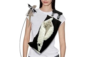 WATFOON Adjustable Fluffy Bearded Dragon Sling Carrier Bag, Reptile Carrier with Leash Harness Lizard Cage Accessories for Small Animal, Kitty, Ferrets, Squirrel, Hamsters,Parrot (Black)