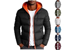 Doudoune d'hiver matelassée légère pour homme avec fermeture éclair et poche