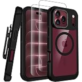 Stroson Magnetic for iPhone 18 Pro Max Case/iPhone 17 Pro Max Case, Black | Fit for MagSafe, Screen Protector, Belt Clip, Military Grade protection, Full Body Shockproof, Dual-Layer Phone Case 18ProMax